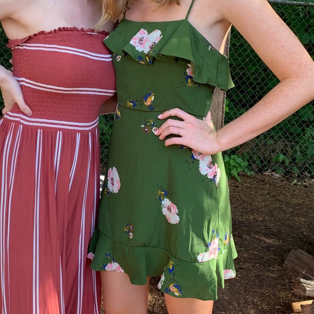 Green floral sundress